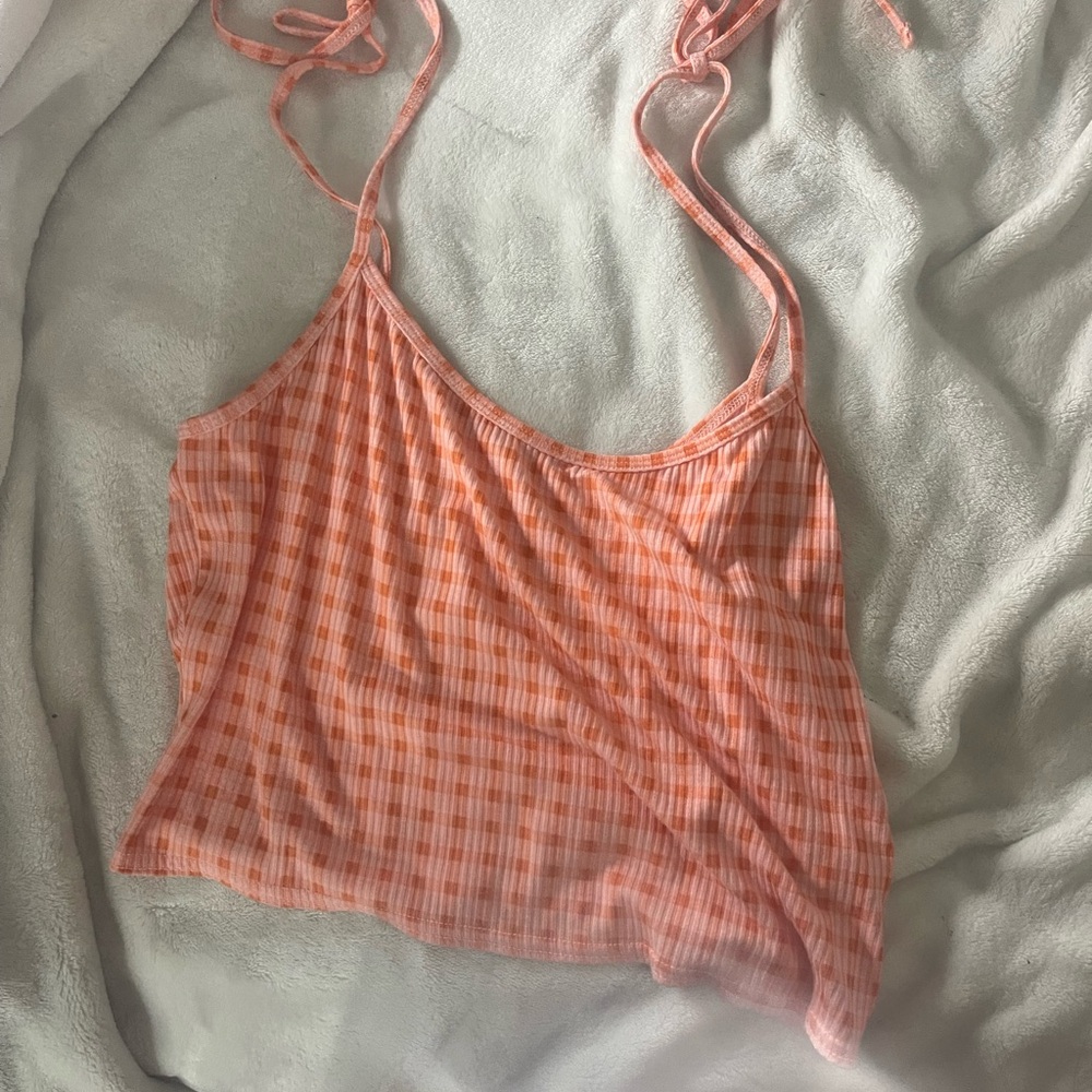 Orange Plaid Women's Top